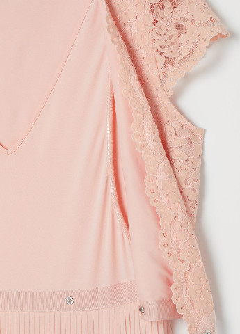 Персиковое кэжуал платье для кормящих на запах, плиссированное H&M однотонное