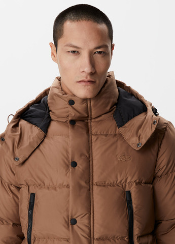 Коричневая зимняя куртка Lacoste