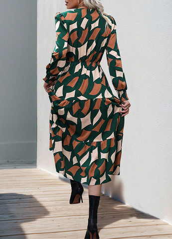 Комбінована кежуал сукня а-силует SHEIN з геометричним візерунком