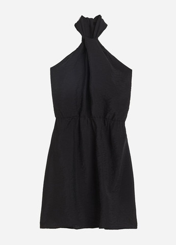 Черное кэжуал платье с открытыми плечами H&M однотонное