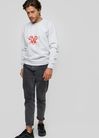 Сірий світшот чоловічий YAPPI малюнок (251424286)