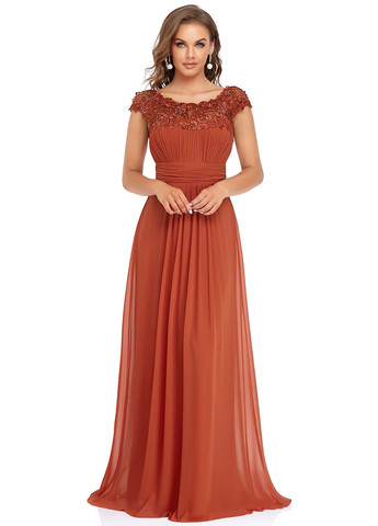 Оранжевое кэжуал платье SHEIN однотонное