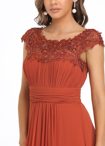 Оранжевое кэжуал платье SHEIN однотонное