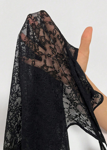 Чорна відвертий, вечірня сукня сукня-комбінація, а-силует, з відкритою спиною SHEIN однотонна