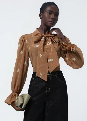 Коричневая блуза SHEIN