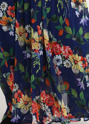 Синяя кэжуал цветочной расцветки юбка Sassofono Club