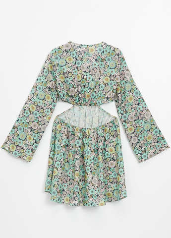 Комбинированное кэжуал платье клеш House с цветочным принтом