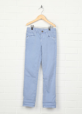 Светло-синие демисезонные со средней талией джинсы Okaidi