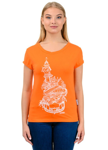 Оранжевая летняя футболка Artystuff