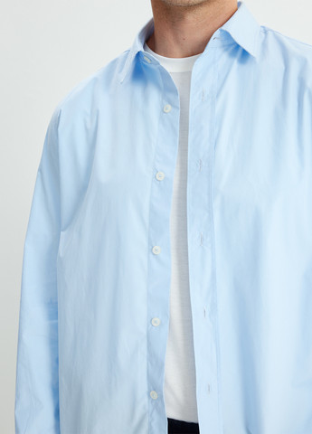 Светло-голубой классическая, кэжуал рубашка однотонная KOTON