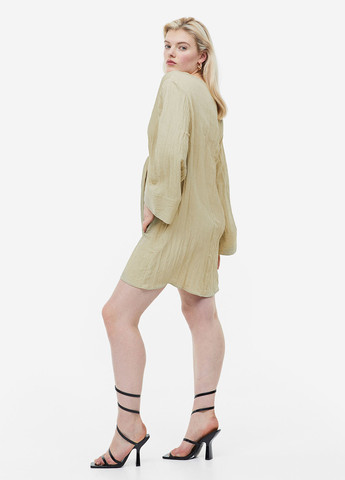 Светло-зеленое кэжуал платье H&M однотонное