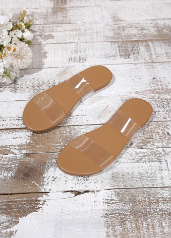 Светло-бежевые шлепанцы SHEIN прозрачные