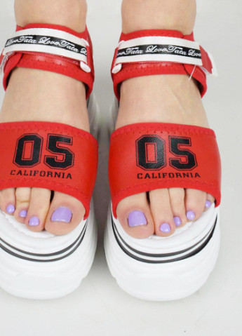 Красные босоножки женские KNF на липучке