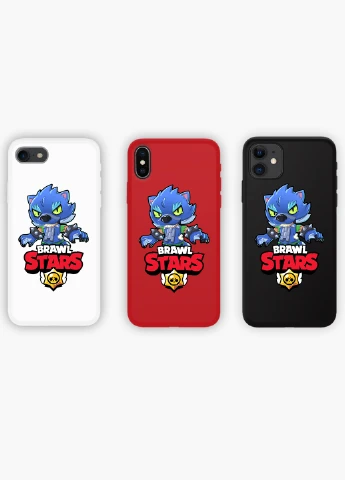 Чехол силиконовый Apple Iphone 6 Леон Волк Бравл Старс (Leon Wolf Werewolf Brawl Stars) (6937-1014) MobiPrint (219288505)