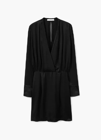 Черное деловое платье Mango однотонное