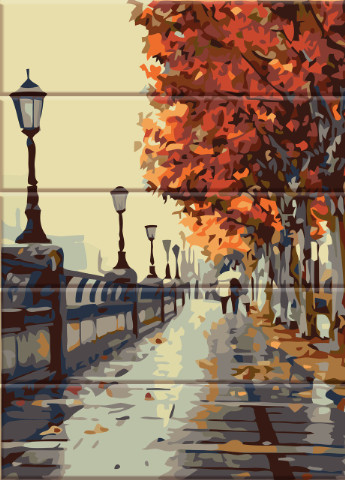 Картина по номерам на дереве "Осенняя набережная" 30*40 см ArtStory (252265803)