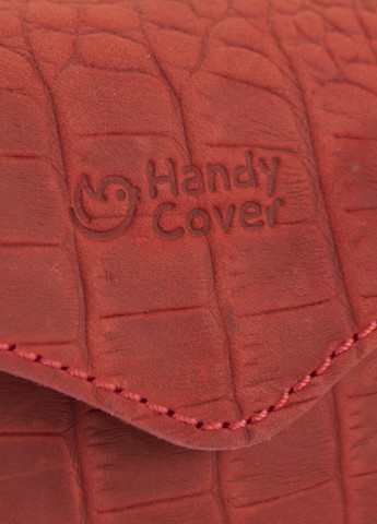 Футляр для очков кожаный 0085 (красный крокодил) HandyCover классический однотонный красный натуральная кожа