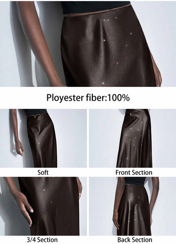 Темно-коричневая вечерний, офисная однотонная юбка SHEIN годе