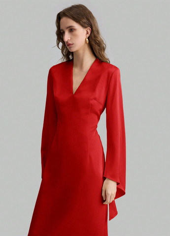 Червона кежуал сукня а-силует SHEIN однотонна