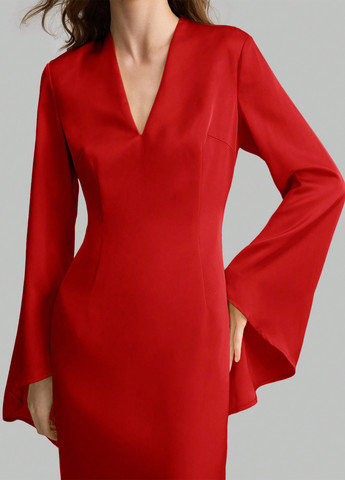 Червона кежуал сукня а-силует SHEIN однотонна