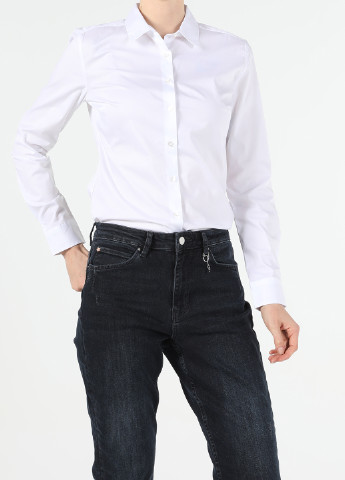 Белая классическая рубашка однотонная Colin's