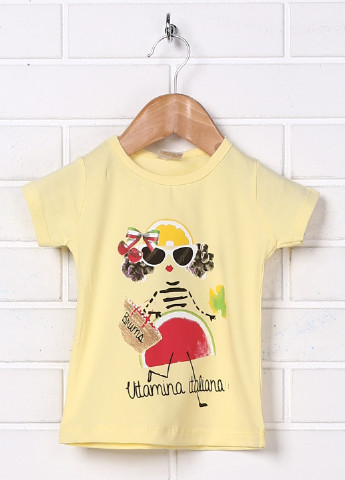 Светло-желтая летняя футболка с коротким рукавом Benna