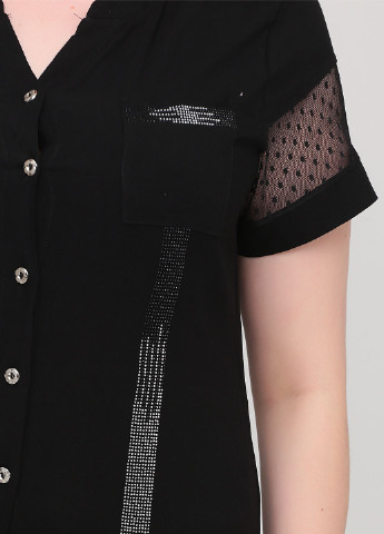 Черное домашнее платье рубашка Juliet deluxe однотонное
