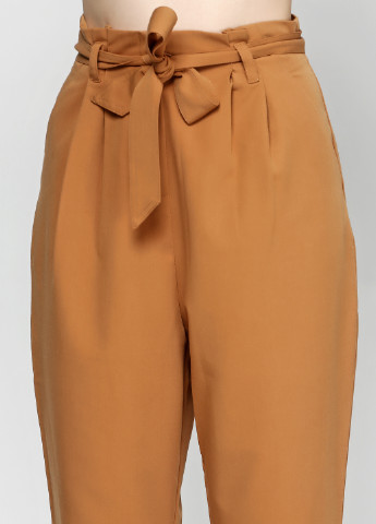 Светло-коричневые кэжуал демисезонные прямые брюки Minus