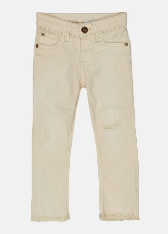 Молочные демисезонные зауженные джинсы H&M