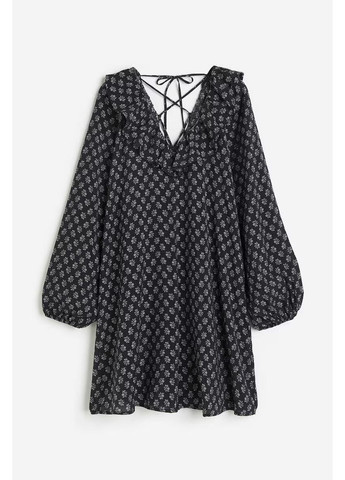 Чорна кежуал сукня з відкритою спиною H&M з квітковим принтом