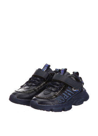 Детские темно-синие осенние кроссовки Clibee на липучке со шнуровкой, с вышивкой для мальчика