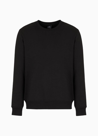 Черный свитшот Armani Exchange однотонный вышивка (315341646)