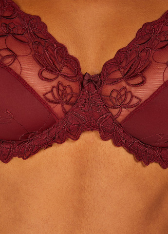 Бордовий мінімайзер бюстгальтер Hunkemoller з кісточками поліамід