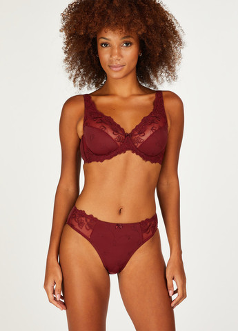 Бордовий мінімайзер бюстгальтер Hunkemoller з кісточками поліамід