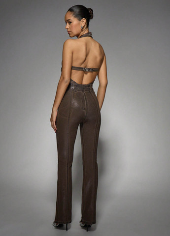 Комбінезон SHEIN комбінезон-брюки тай-дай коричневий вечірній, кежуал бавовна