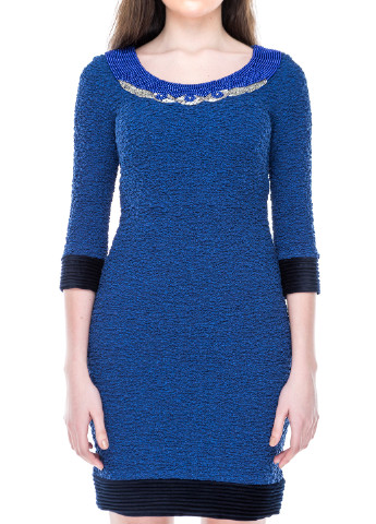Синее кэжуал платье Carla Ruiz однотонное