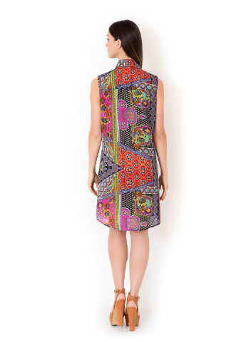 Комбинированное пляжное платье рубашка Iconique с абстрактным узором