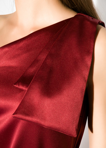 Бордовое вечернее платье с открытыми плечами Time of Style однотонное