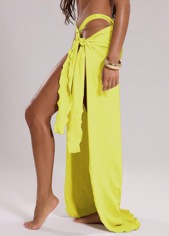 Желтая пляжный однотонная юбка SHEIN