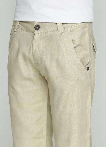 Бежевые кэжуал демисезонные прямые брюки Olyo