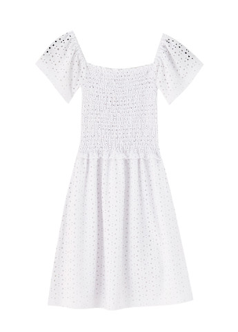 Білий кежуал сукня з відкритими плечима Pull & Bear однотонна