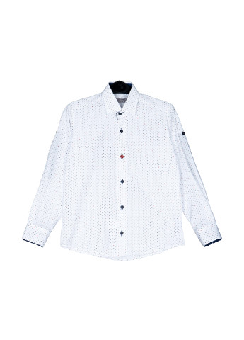 Белая классическая рубашка с геометрическим узором Cazibesi