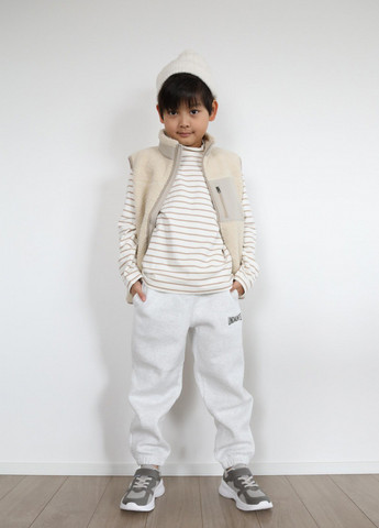 Бежевый демисезонный кэжуал лонгслив Uniqlo в полоску