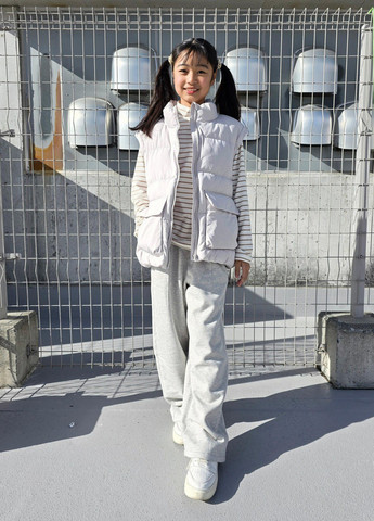 Бежевый демисезонный кэжуал лонгслив Uniqlo в полоску