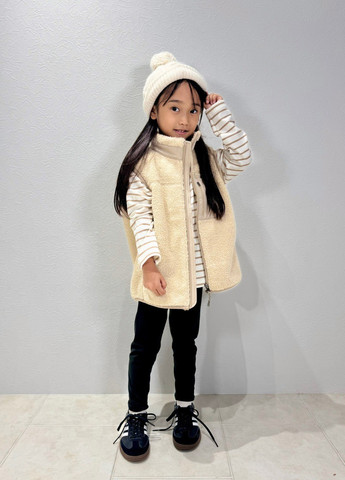 Бежевый демисезонный кэжуал лонгслив Uniqlo в полоску