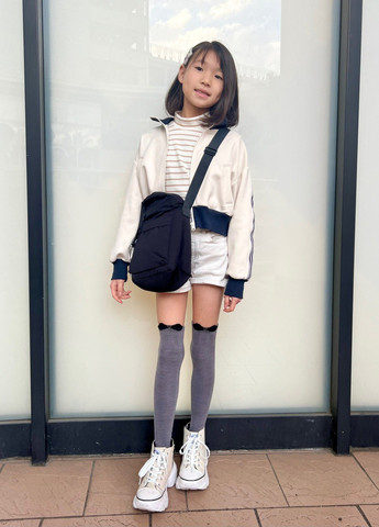 Бежевый демисезонный кэжуал лонгслив Uniqlo в полоску