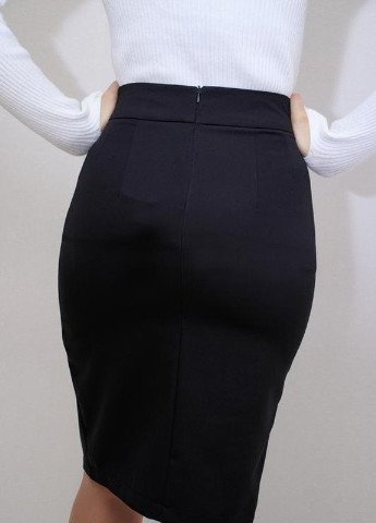 Черная офисная однотонная юбка ITSMINE на запах, карандаш