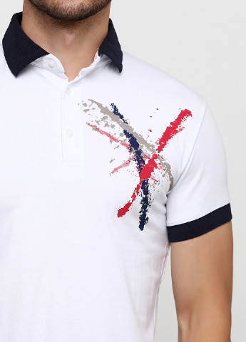 Белая футболка-поло для мужчин Golf с рисунком