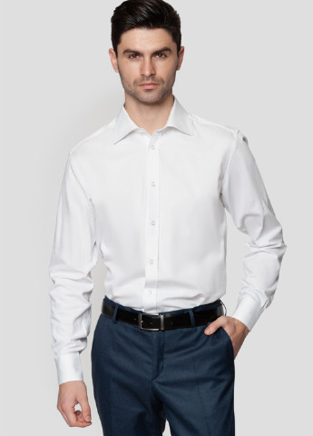 Белая кэжуал рубашка однотонная Gregory Arber