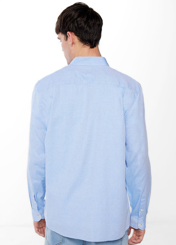 Голубой кэжуал рубашка однотонная Springfield